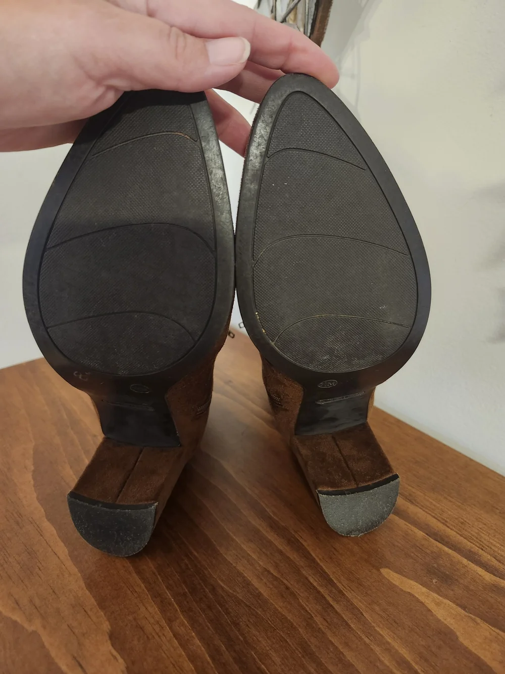Nine West Brown Suede Ankle Booties with Low Block Heel